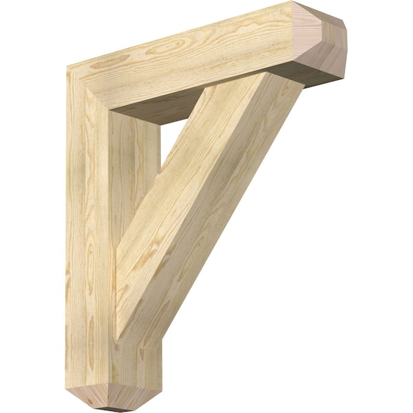 Ekena Millwork Traditional Craftsman Rough Sawn Bracket w/ Offset Brace, Douglas Fir, 8"W x 32"D x 36"H BKT0806X32X36TRA04RDF - main